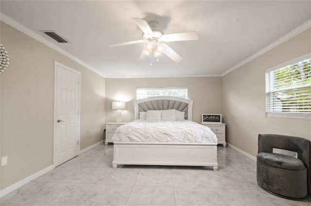 209 7th St S, Haines City, FL 33844 - bedroom with crown molding and a ceiling fan