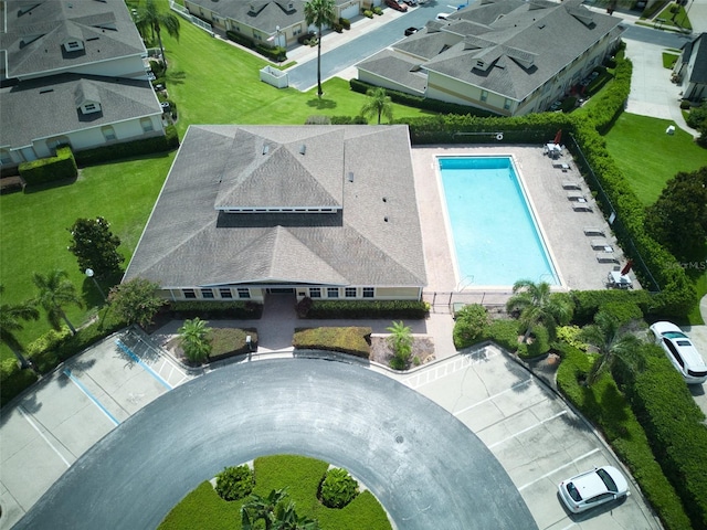 17322 Chateau Pine Way, Clermont, FL 34711 - aerial view of residential area featuring a pool