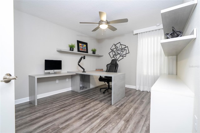 1097 Trappers Trail Loop, Davenport, FL 33896 - home office with wood finished floors and a ceiling fan