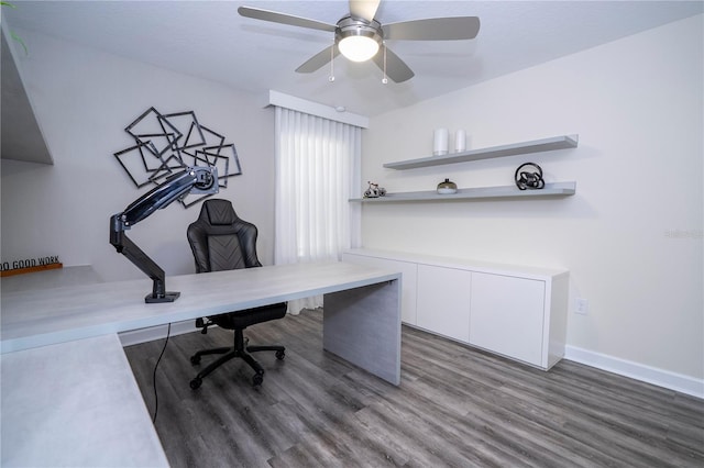 1097 Trappers Trail Loop, Davenport, FL 33896 - office space featuring ceiling fan and wood finished floors