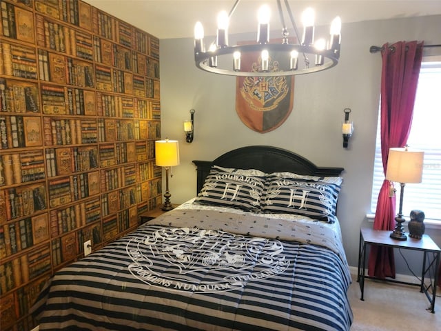 2121 Morocco Way, Kissimmee, FL 34747 - bedroom featuring a chandelier, multiple windows, and carpet