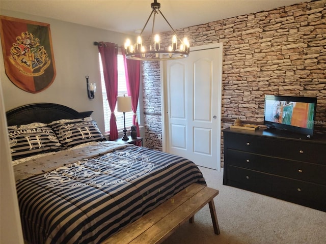 2121 Morocco Way, Kissimmee, FL 34747 - bedroom with a chandelier and carpet