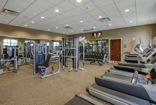 2121 Morocco Way, Kissimmee, FL 34747 - exercise room featuring a drop ceiling