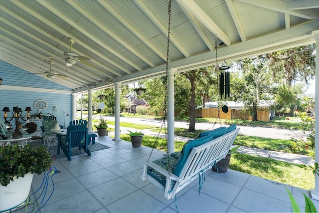 8407 Interbay Blvd, Tampa, FL 33616 - view of patio featuring ceiling fan
