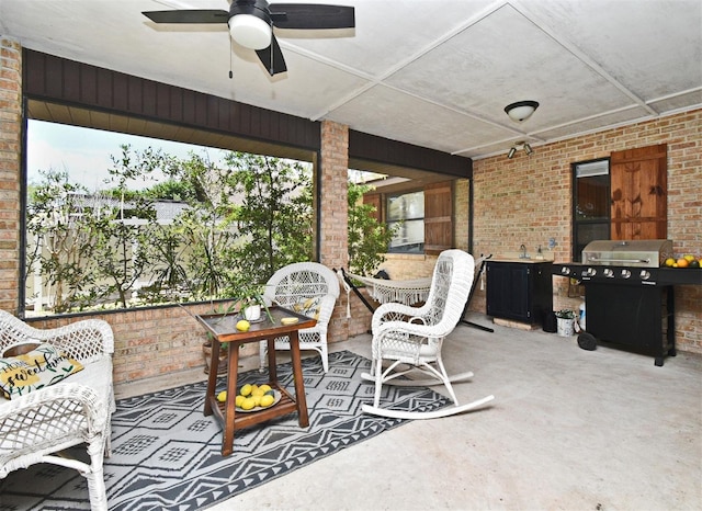 26 Canter Club Ct, Debary, FL 32713 - view of patio / terrace featuring area for grilling and a ceiling fan