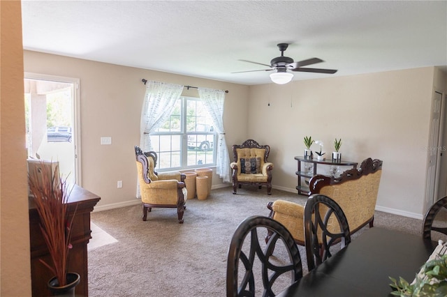 16863 SW 29th Terrace Rd, Ocala, FL 34473 - living area with a ceiling fan and carpet floors