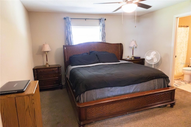 16863 SW 29th Terrace Rd, Ocala, FL 34473 - carpeted bedroom featuring ensuite bathroom and ceiling fan