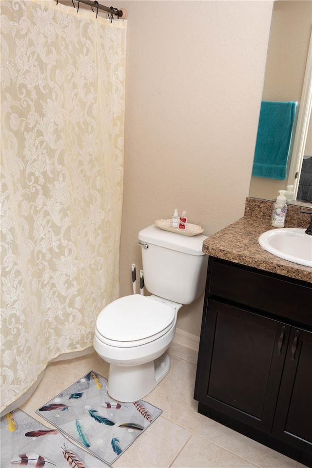16863 SW 29th Terrace Rd, Ocala, FL 34473 - bathroom with vanity, tile patterned flooring, and a shower with curtain