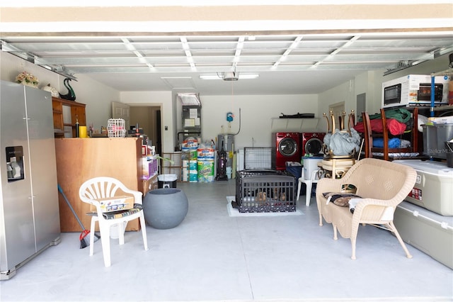 16863 SW 29th Terrace Rd, Ocala, FL 34473 - garage with washer and dryer, a garage door opener, water heater, and electric panel