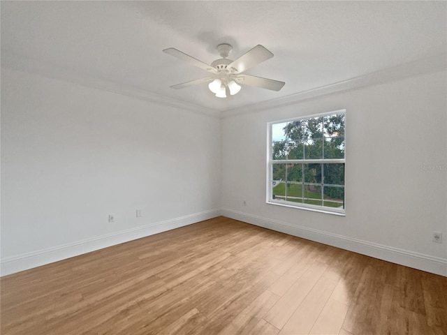 11356 Callaway Pond Dr, Riverview, FL 33579 - empty room with light wood-style flooring, a ceiling fan, and crown molding