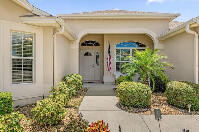 1254 Spartanburg Way, The Villages, FL 32162 - property entrance with stucco siding
