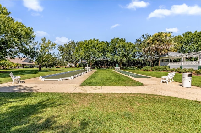 1254 Spartanburg Way, The Villages, FL 32162 - surrounding community featuring a bocce ball area, shuffleboard, and a yard