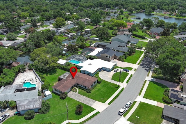 2417 Bayfront Pkwy, Orlando, FL 32806 - aerial view of residential area featuring a pool and a nearby body of water