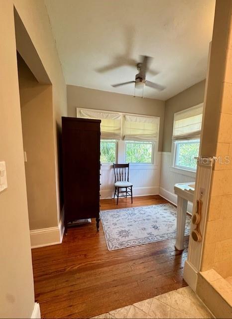 501 Richmond St, Orlando, FL 32806 - interior space featuring wood finished floors and wainscoting
