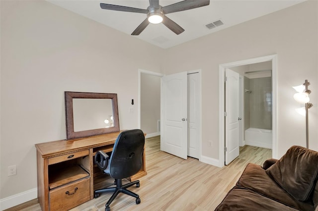 3210 Sonesta Ct Unit B, Clermont, FL 34711 - office space featuring light wood-style floors and a ceiling fan