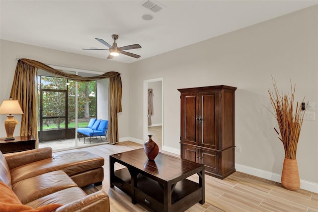 3210 Sonesta Ct Unit B, Clermont, FL 34711 - living area featuring ceiling fan and light wood-style floors