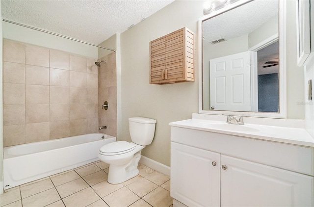 1422 Russell Ave, Orlando, FL 32806 - full bathroom featuring a textured ceiling, vanity, tile patterned floors, and washtub / shower combination