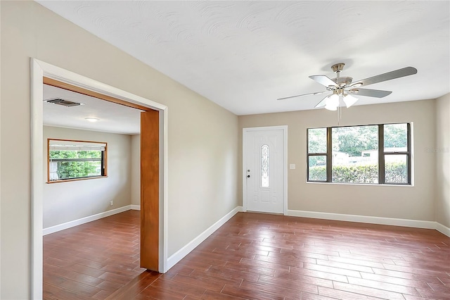 1204 Marie Ave, Apopka, FL 32703 - entryway with dark wood finished floors and a ceiling fan