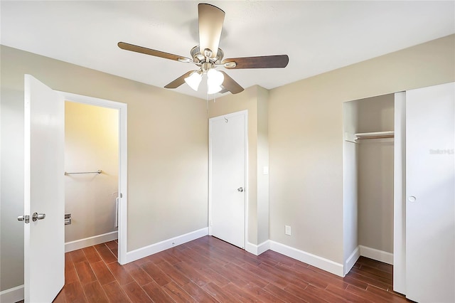 1204 Marie Ave, Apopka, FL 32703 - unfurnished bedroom featuring wood finished floors, a closet, and ceiling fan