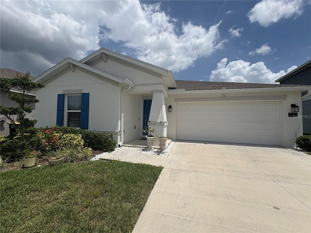 873 Daring Dr, Davenport, FL 33837 - ranch-style house featuring stucco siding, concrete driveway, and an attached garage