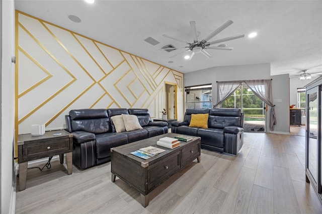 14566 Quail Trail Cir, Orlando, FL 32837 - living area with ceiling fan, light wood finished floors, and recessed lighting
