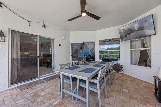 14566 Quail Trail Cir, Orlando, FL 32837 - sunroom / solarium with a ceiling fan and outdoor dining area