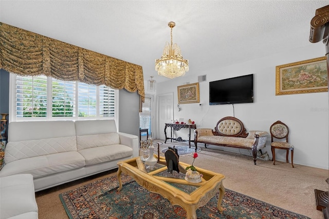 2076 Shannon Lakes Blvd, Kissimmee, FL 34743 - living room featuring carpet floors and a chandelier