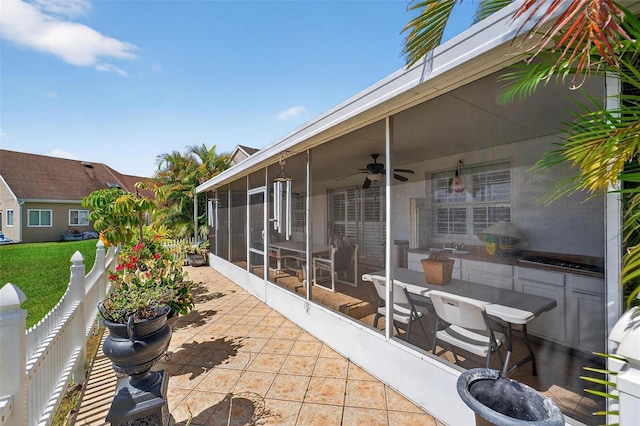 2076 Shannon Lakes Blvd, Kissimmee, FL 34743 - view of patio with a sunroom and a ceiling fan