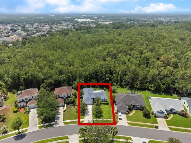 10675 Fairhaven Way, Orlando, FL 32825 - aerial view of residential area with a forest and property parcel outlined