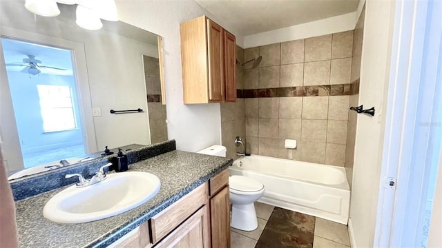 5500 Devonbriar Way Unit 202, Orlando, FL 32822 - bathroom with vanity, shower / washtub combination, tile patterned floors, and ceiling fan