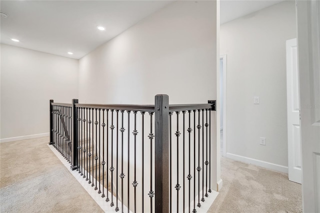 1246 Payne Stewart Dr, Davenport, FL 33896 - corridor featuring carpet flooring, recessed lighting, and an upstairs landing