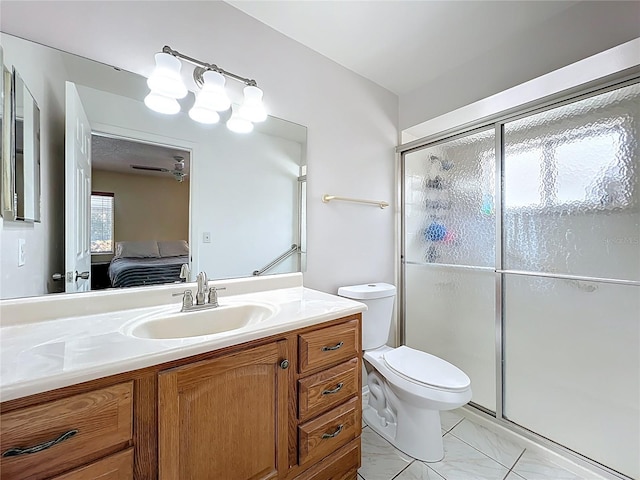 8346 Mattituck Cir, Orlando, FL 32829 - full bath featuring ensuite bathroom, vanity, a stall shower, and marble finish floors