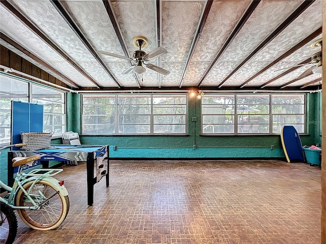 8346 Mattituck Cir, Orlando, FL 32829 - sunroom / solarium featuring brick patterned floors and vaulted ceiling