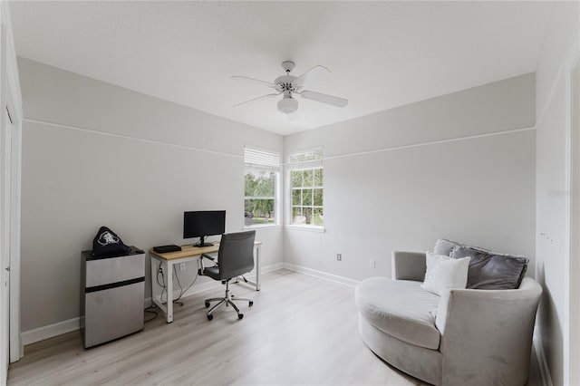 9285 Wickham Way, Orlando, FL 32836 - home office featuring light wood-style floors and ceiling fan