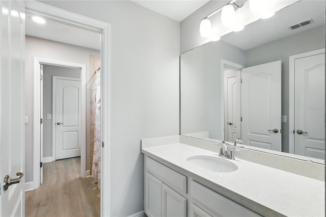 13924 Jomatt Loop, Winter Garden, FL 34787 - full bathroom with wood finished floors, vanity, and a shower with shower curtain