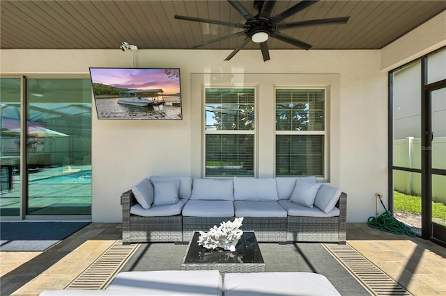 13924 Jomatt Loop, Winter Garden, FL 34787 - view of patio with an outdoor living space and ceiling fan