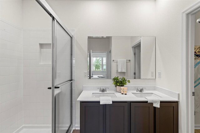 85 Las Casitas Blvd, Palm Coast, FL 32137 - full bathroom with a stall shower and double vanity