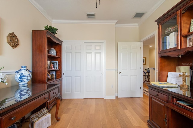 4709 Fox St, Orlando, FL 32814 - office featuring ornamental molding and light wood-style flooring