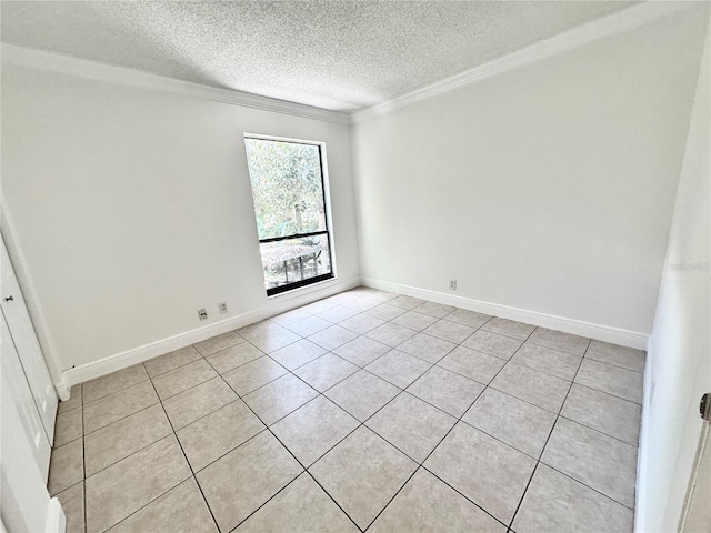 508 Sandtree, Palm Beach Gardens, FL 33403 - empty room featuring a textured ceiling, light tile patterned flooring, and crown molding