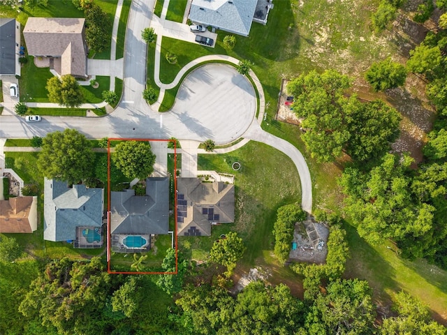 544 Lake Sumner Dr, Groveland, FL 34736 - aerial perspective of suburban area with property parcel outlined