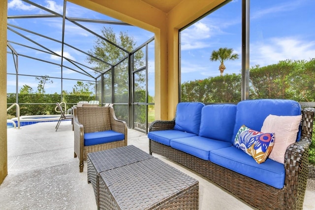 4123 Oaktree Dr, Davenport, FL 33837 - sunroom / solarium featuring outdoor lounge area and plenty of natural light