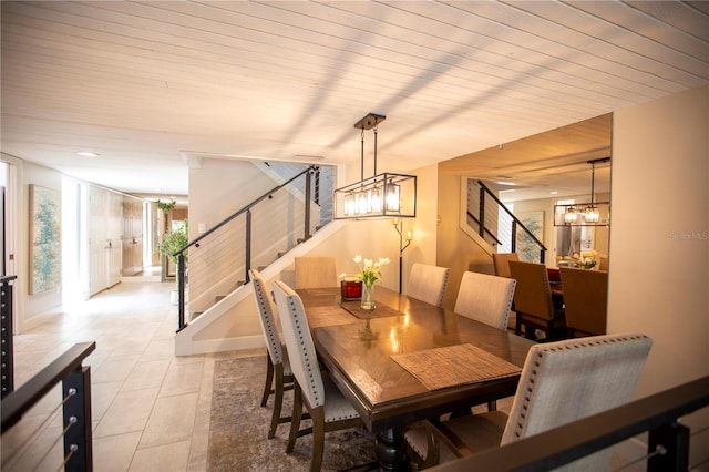 4203 Fairway Run, Tampa, FL 33618 - dining space featuring stairway, a chandelier, and recessed lighting