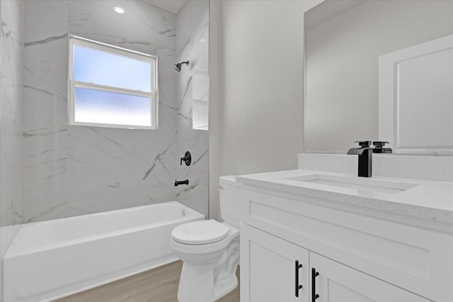 15300 SW 62nd Ct, Ocala, FL 34473 - full bathroom with vanity, shower / bath combination, and wood finished floors