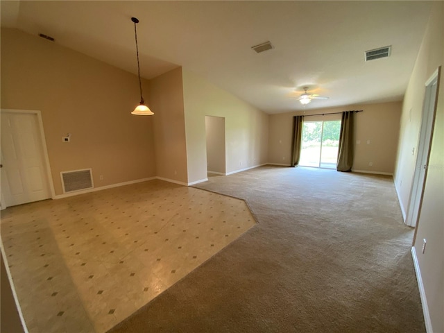 1227 Juniper Hammock St, Winter Garden, FL 34787 - unfurnished room with carpet flooring, lofted ceiling, and ceiling fan
