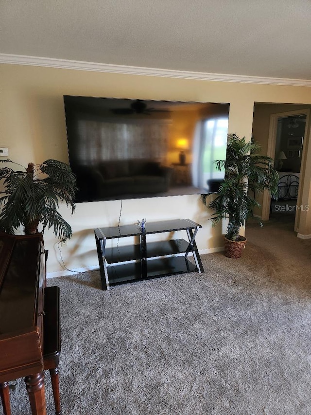1626 Willow Run, Sebring, FL 33872 - carpeted living room with crown molding and baseboards