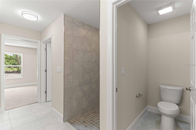 12756 SW 80th St, Dunnellon, FL 34432 - full bath featuring tile patterned floors, a tile shower, and a textured ceiling