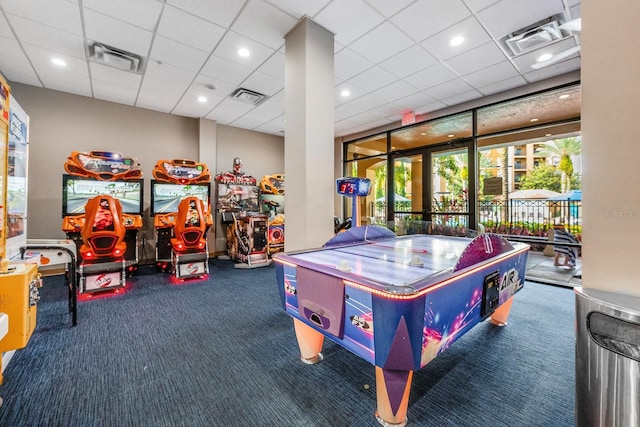 12527 Floridays Resort Dr Unit E104, Orlando, FL 32821 - recreation room with carpet flooring and a drop ceiling
