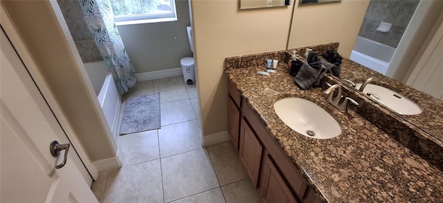 844 Suffolk Pl, Davenport, FL 33896 - full bath with tile patterned flooring, vanity, and shower / bath combination with curtain