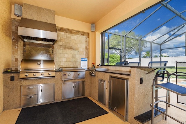 1428 Solana Cir, Davenport, FL 33897 - view of patio / terrace with area for grilling, a lanai, and a bar