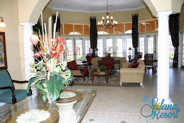 1428 Solana Cir, Davenport, FL 33897 - community lobby with a high ceiling and ornamental molding